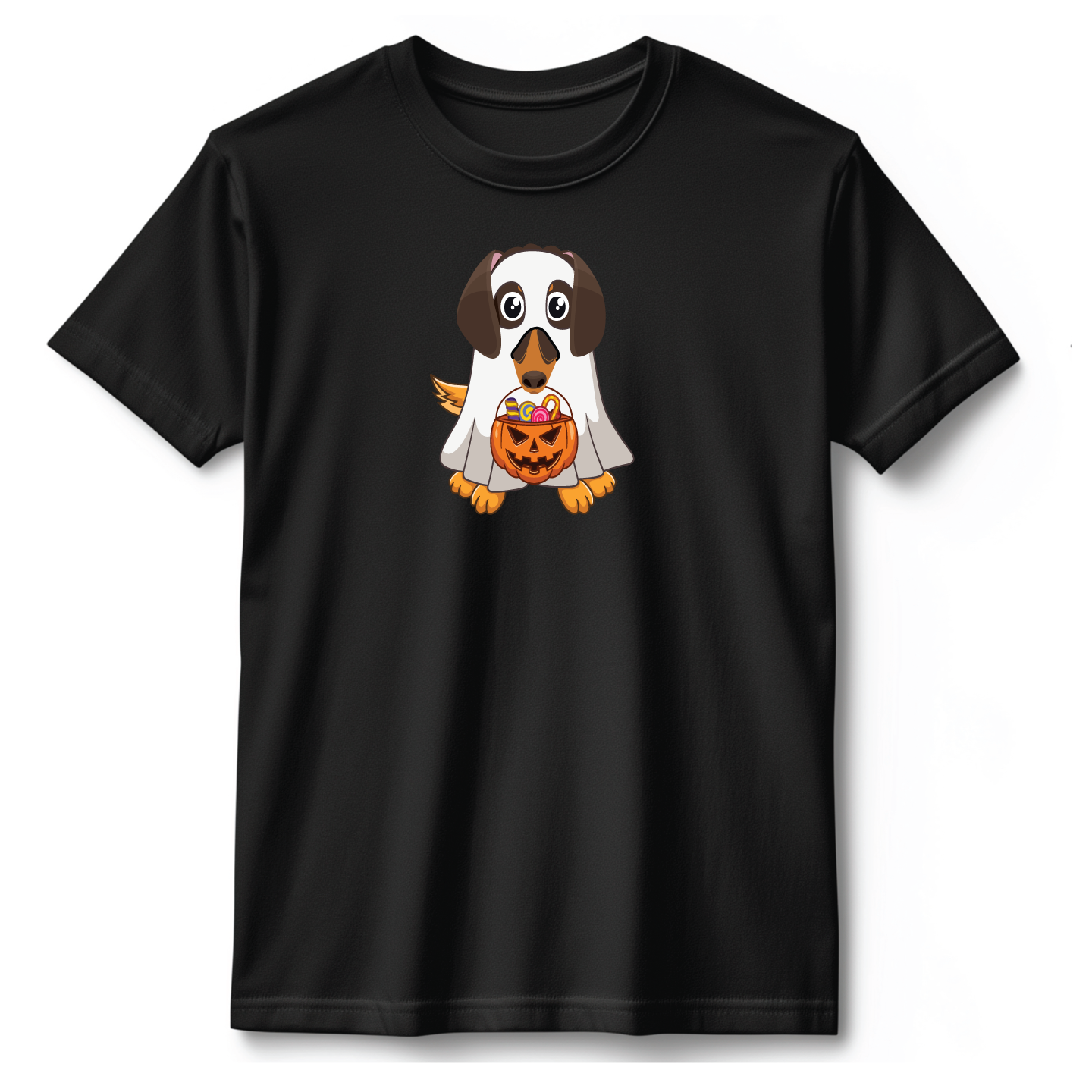 Dog (Dachshund) Ghost Halloween Tee Shirt