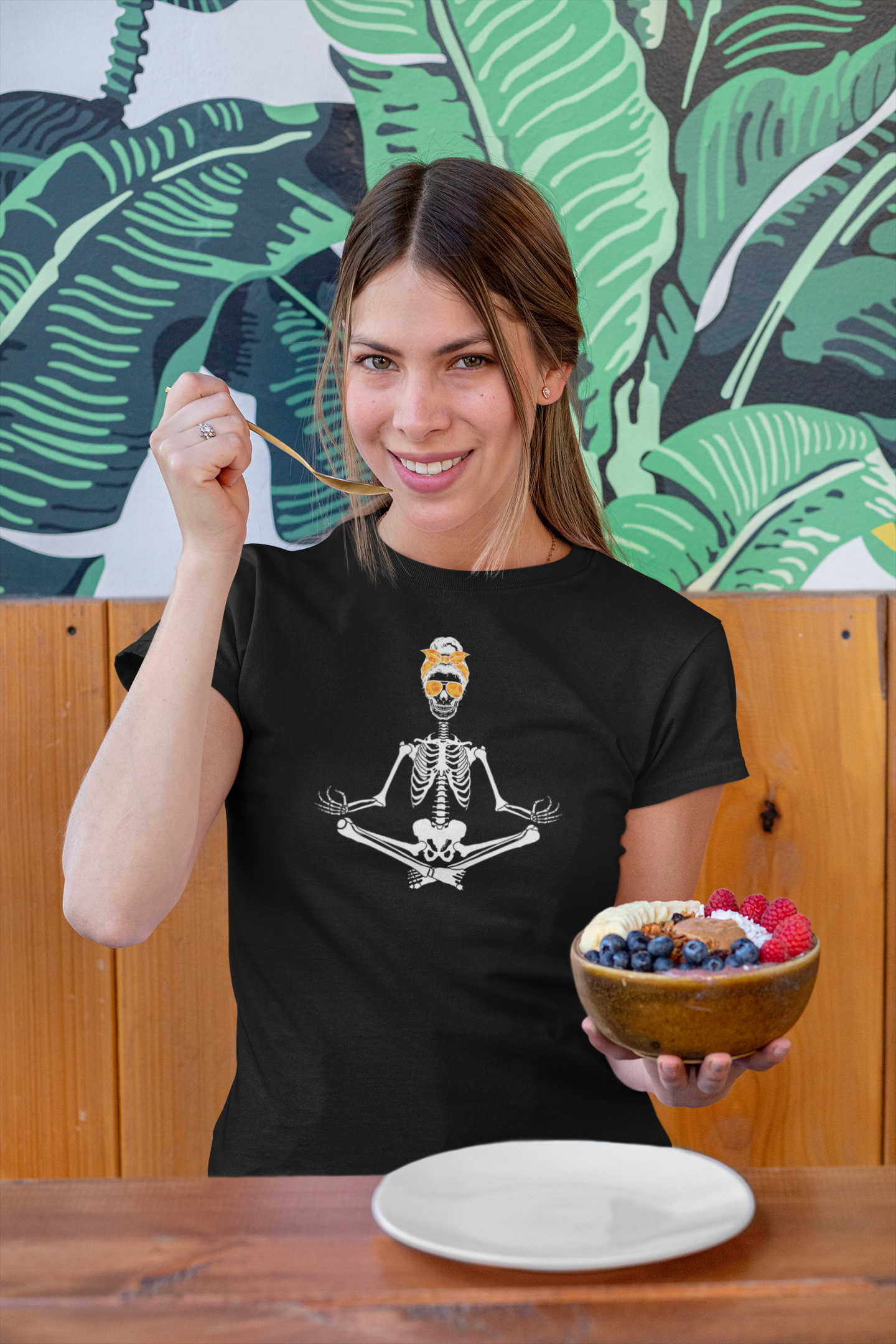 Yoga Skeleton Halloween Tee Shirt